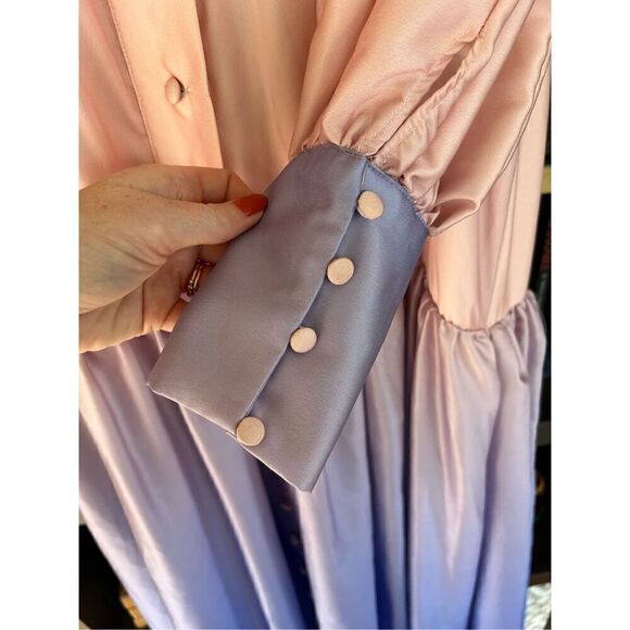NWT Gigii’s Serenity Pink & Purple Button Front Maxi Dress Size XS MSRP $523 - Picture 7 of 9